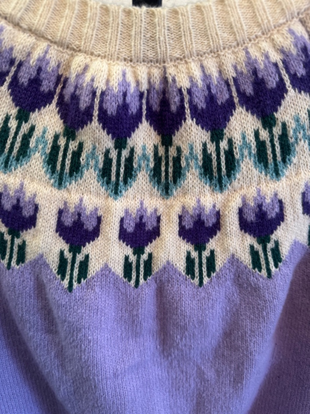 Women’s Floral Fair Isle Cardigan Sweater - Picture 5 of 10